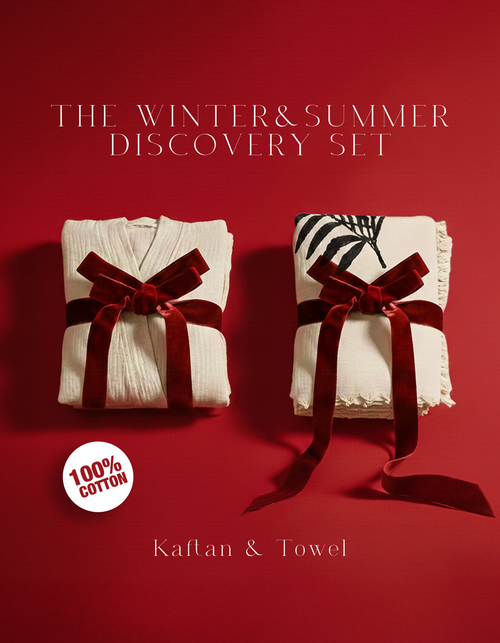Palm Leaves Kaftan&Towel Christmas SET