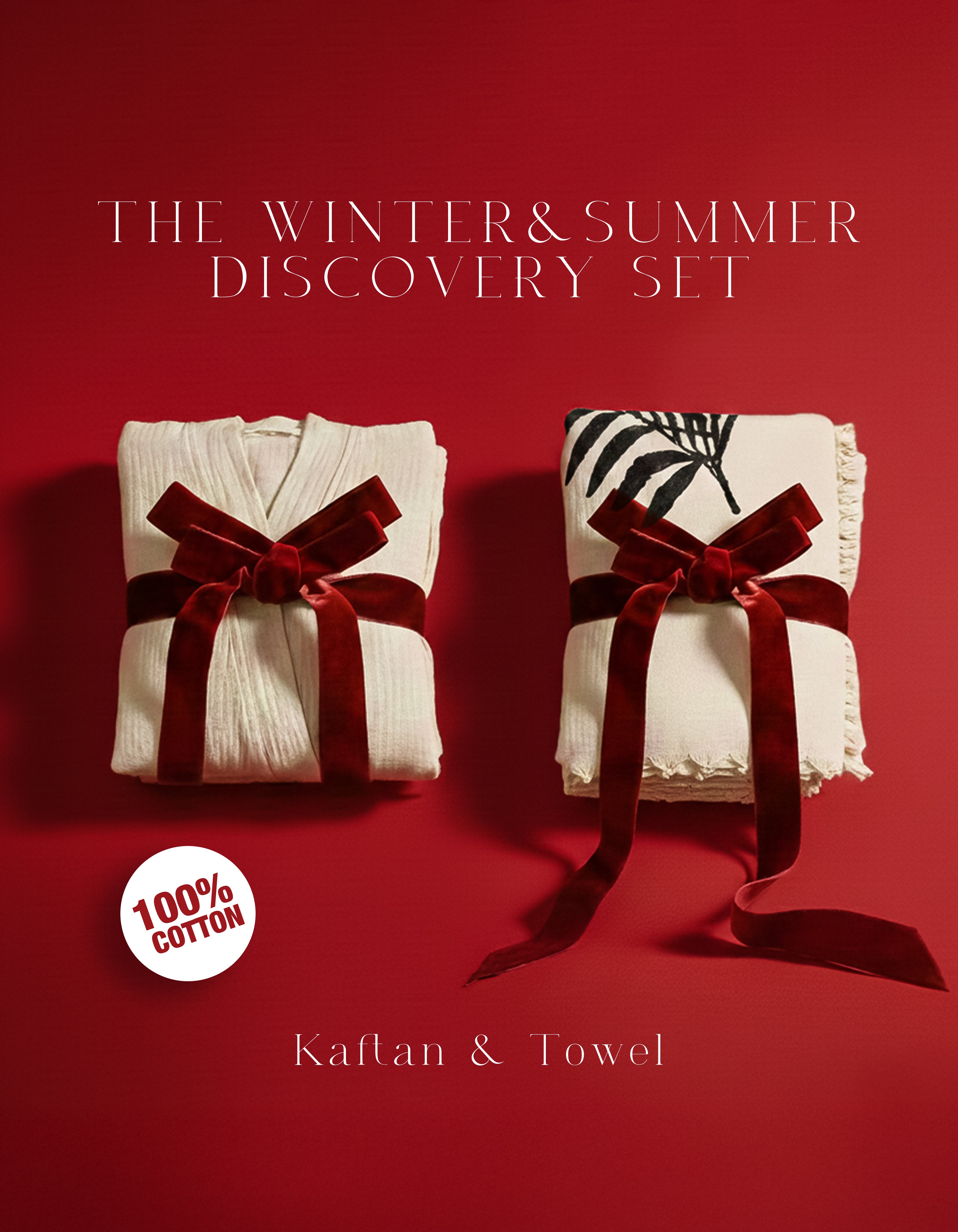 Palm Leaves Kaftan&Towel Christmas SET